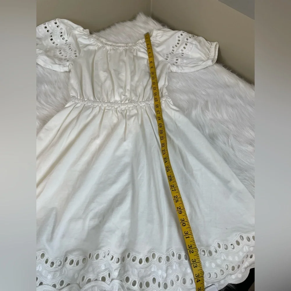 Kate Spade White Cotton Eyelet scoop neck Dress small